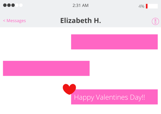 A great way to celebrate 
Valentine's day is to send texts to your friends and loved ones to tell them how much you appreciate them.