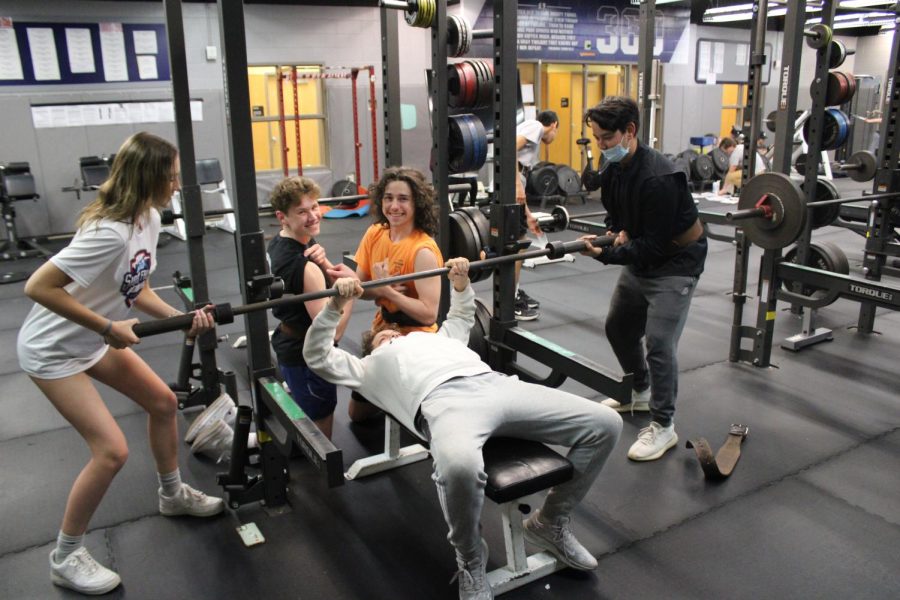 The 6th period weight training class is on a roll! We have Zoe Stascausky, Joel Thiessen, Jay Thomas, Connor Atwood and Sage Tone all working hard to improve their lifting day by day. What doesn't need any improvement is their photo taking ability. 