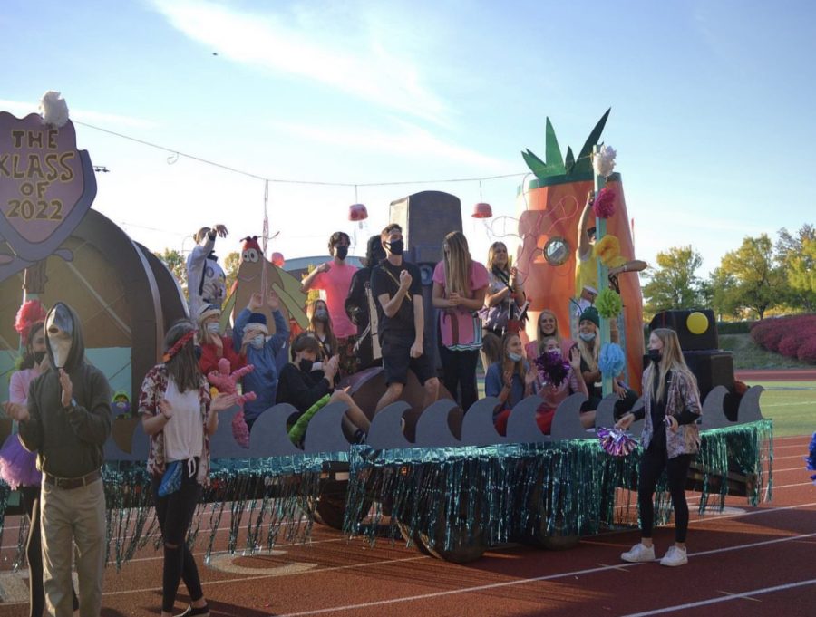 Last years winning senior homecoming float. The final product of everyone's hard work.