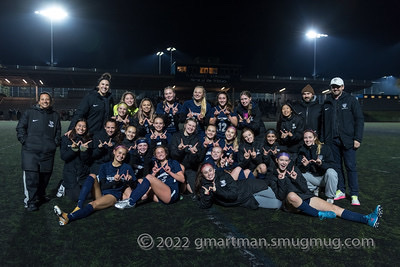 Girls Soccer celebrates after their win v.s Woodburn. They are set to play Crescent Valley for the State Championship. 