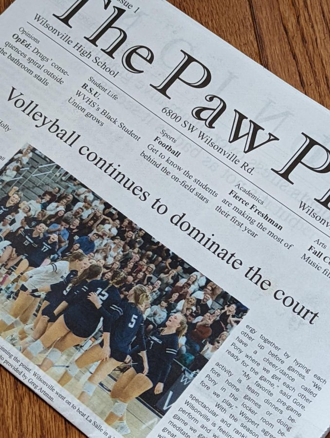 The 2022-2023 Q1 Paw Print's front page