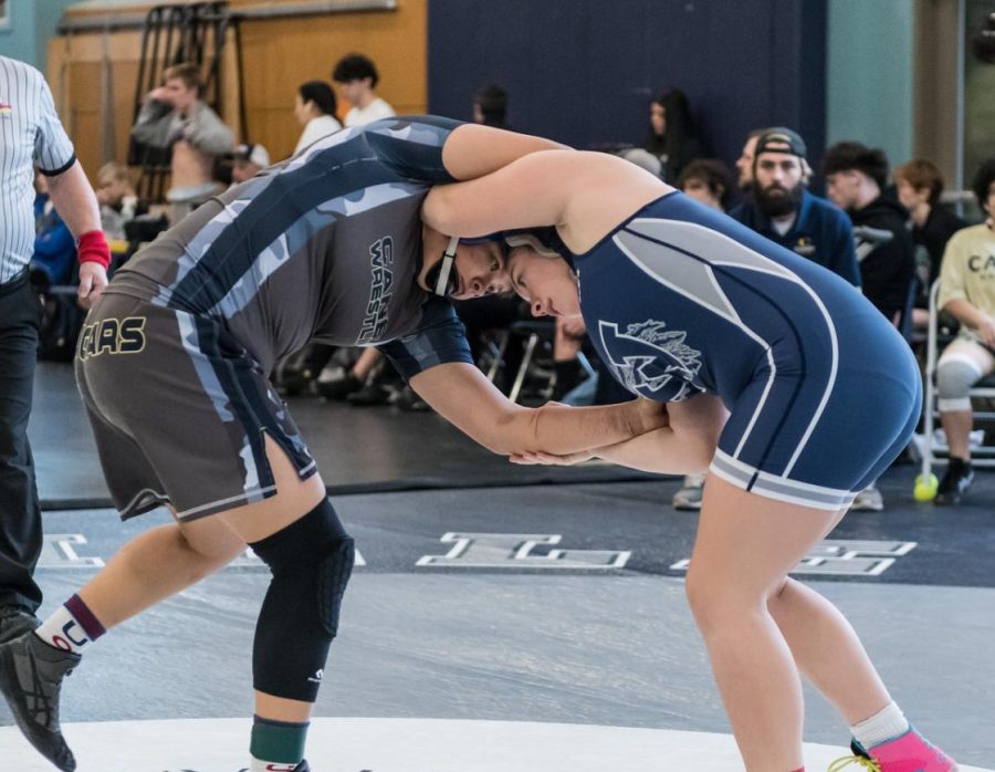 Junior Jasmine Brown begins her match. Brown ended up winning this match with a pin. 