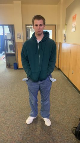 Senior Theo Buchwald makes the financially responsible, and necessary choice to not eat out at lunch everyday. Hes sad that hes not buying a fun treat, but he knows its the right choice for him. Pic Credits: Sophia Day