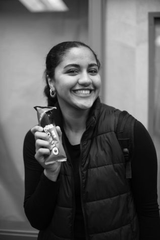 Sophomore Fareeda ElManhawy poses with the treat she was gifted. She exemplified the wildcat way this month.
