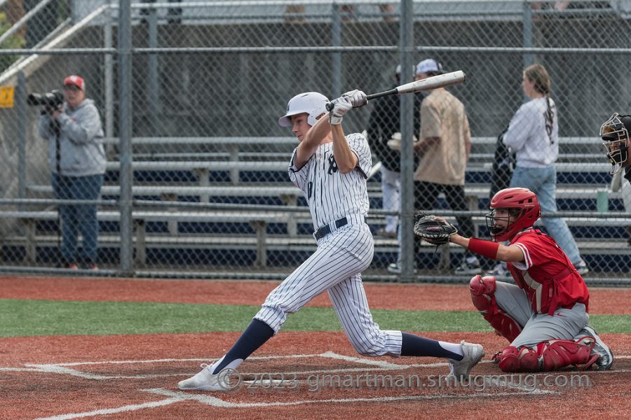 Justin Schramm squares up a baseball in a first round playoff game vs North Eugene. Wilsonville would lose to Thurston in the semifinals.