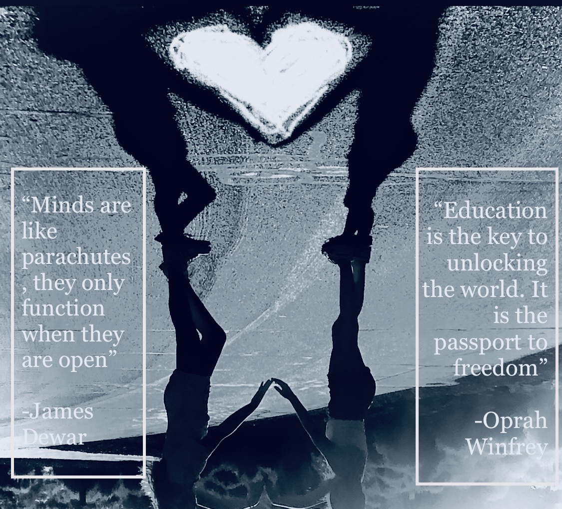 Shadowed across the street, the silhouette of friends shaping a heart with their arms represents the revived hope despite the aftermath of COVID-19. This image supports the idea that education is done best with collaboration and community. Image provided by Kaelynn Harris.