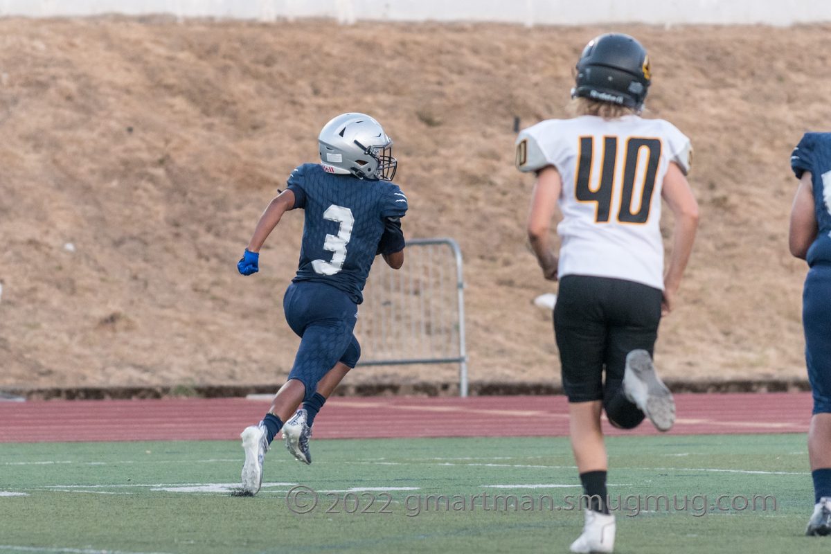 Biz Nieuwstraten flees defender with ball in hands. Biz was essential in the win over Hood River last week. Photo provided by Greg Artman.