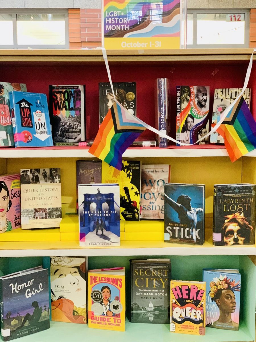 Wilsonville High School library shelves many books that currently await being challenged in banned books week. Included is “All Boys Aren’t Blue” by George M. Johnson, “The Bluest Eye” by Toni Morrison, “Gender Queer” a memoir by Maia Kobabe. 