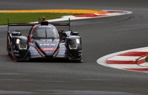 Josh Pierson is racing his car at the Dubai International Circuit.