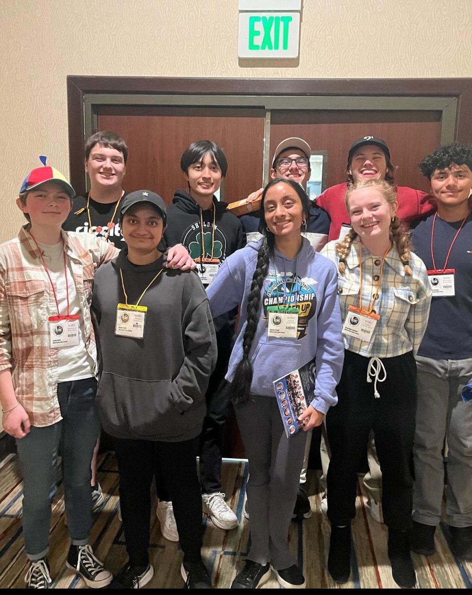 Six amazing Wilsonville musicians travelled to Seattle to participate in WIBC.  They enjoyed a weekend of light-hearted fun and serious musicianship. Photo provided by WIlsonville Band.