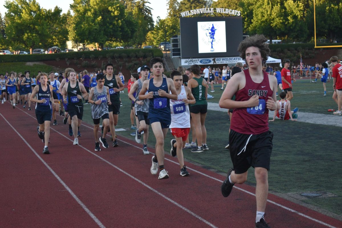 As the runners get ready to leave the track and head over to the baseball fields, the fans are creating  an ecstatic atmosphere.