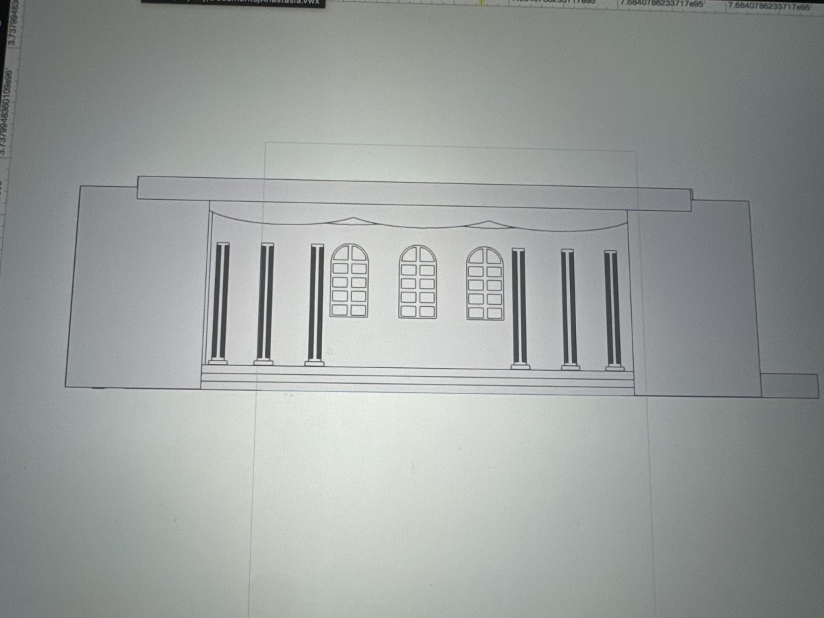 Creating a more in depth detail, a 3D rendering of the sketch brings the set to life. The actual bringing it to life requires more in detail designs and renders.