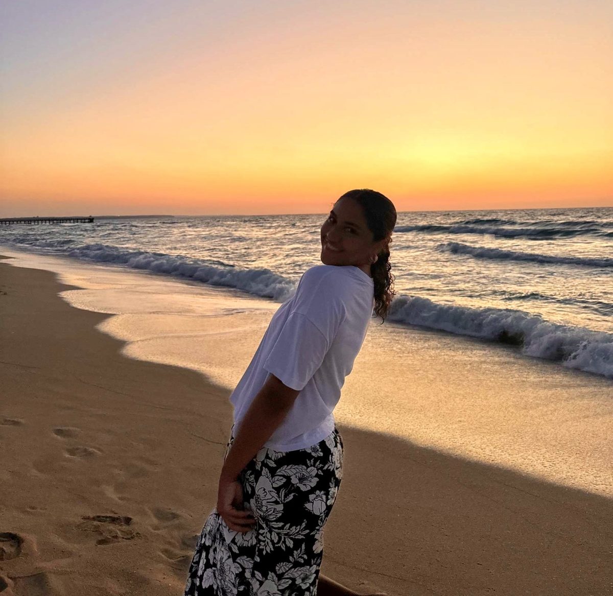 Fareeda ElManhawy pictured on the coast of Egypt, the place she spends every summer to rekindle with her family and friends that live there. 