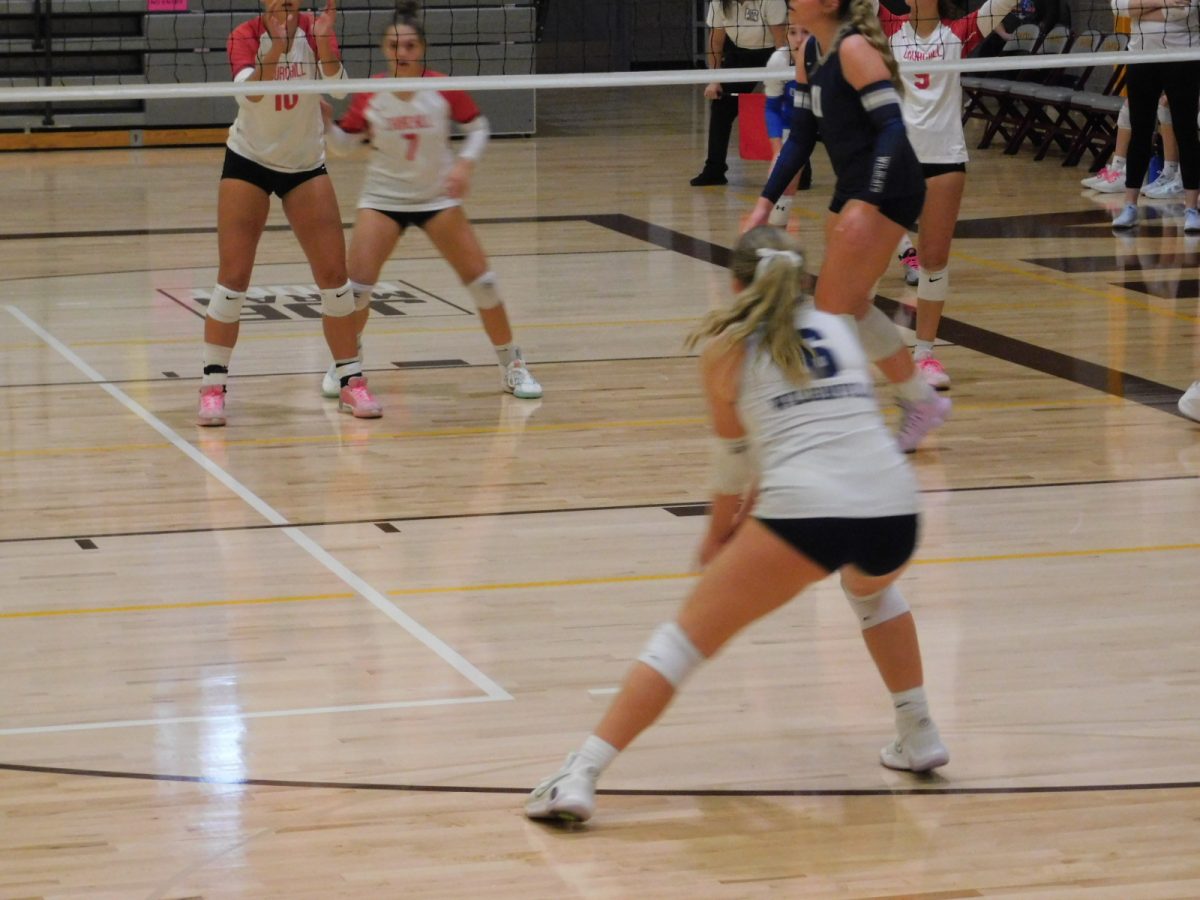 Our libero always carefully reading the ball. She does her job helping keep the floor covered.