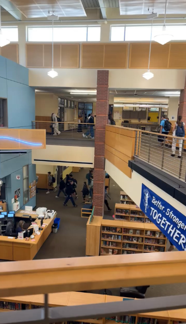 Wilsonville High School Library filled with different poetry books.