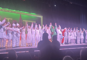 The cast of last year's "Elf" production bowing to an elated audience proudly after a smooth running performance. Productions as phenomenal as these would be impossible without the great assistance of Wilsonville's tech program!