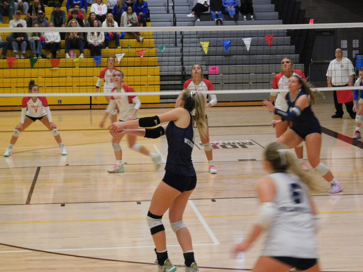 Teagan Hamilton sophomore and second year on varsity. She gets a good pass for our setter.