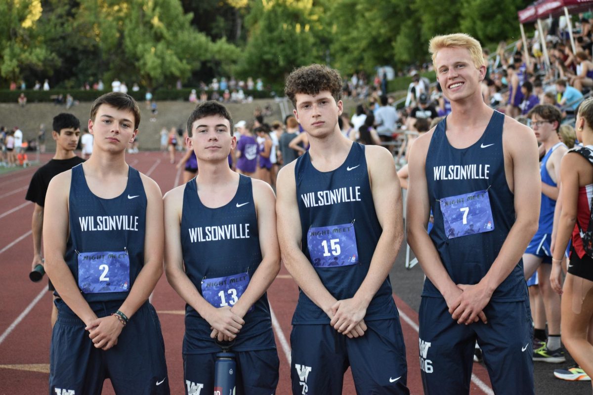 Simon Bonfiglio and Brady Grant pose along with Seniors Tristan Hamilton and Jake Dougall. Bonfiglio and Grant are juniors that will be looking to fill the shoes next year of some of the seniors. 