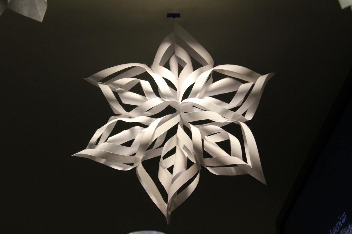 Hand-made snowflakes line the high school in prep for the Holiday Bizarre winter extravaganza. Leadership took accountability for this extent of effort and decoration, which set the mood for students and visitors to experience holiday joy. 