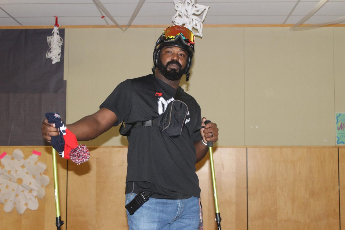 Spirit week at Wilsonville! Beloved Marcus Washington gets into it showing off his ski gear ready for break.