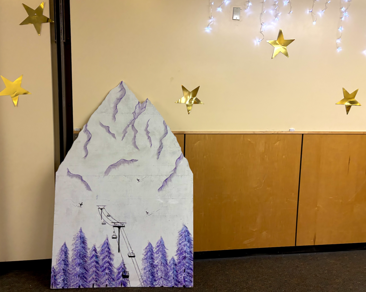 On the other side of Twinkle Terrace, we see the painted ski slope, initially made by juniors for last 2023's homecoming float. Although the seniors obtained this valuable possession at first, the juniors saw that they had stolen their rightfully owned piece, and in the middle of a random 1st period class, snatched it right back!