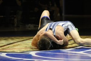 Boys wrestling faces the Hillsboro Spartans in a tournament on January 9th, 2024. The boys give all their energy to each match, and do their best to get the win in the end. Photo taken by Kehau Kealoha.