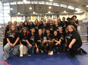 The Wilsonville robotics team gathers for a photo. The team is a diverse group that helps bring new ideas to life. 