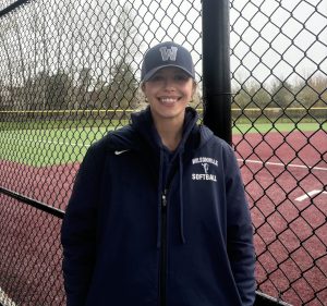 WVHS class of 2020 graduate Emily Harms returns to the softball field as an assistant coach.  Harms enjoys the opportunity to give back to the team that has meant so much to her.