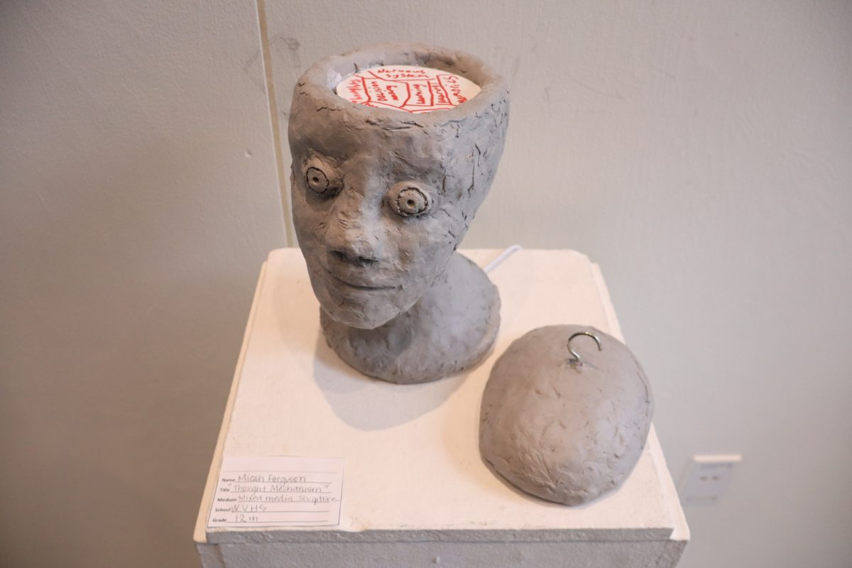 Micah Ferguson crafted this with clay, attributing "the growth of [the] brain and how our thoughts change as we get older. This symbolizes my brain growth from kid to adult."
