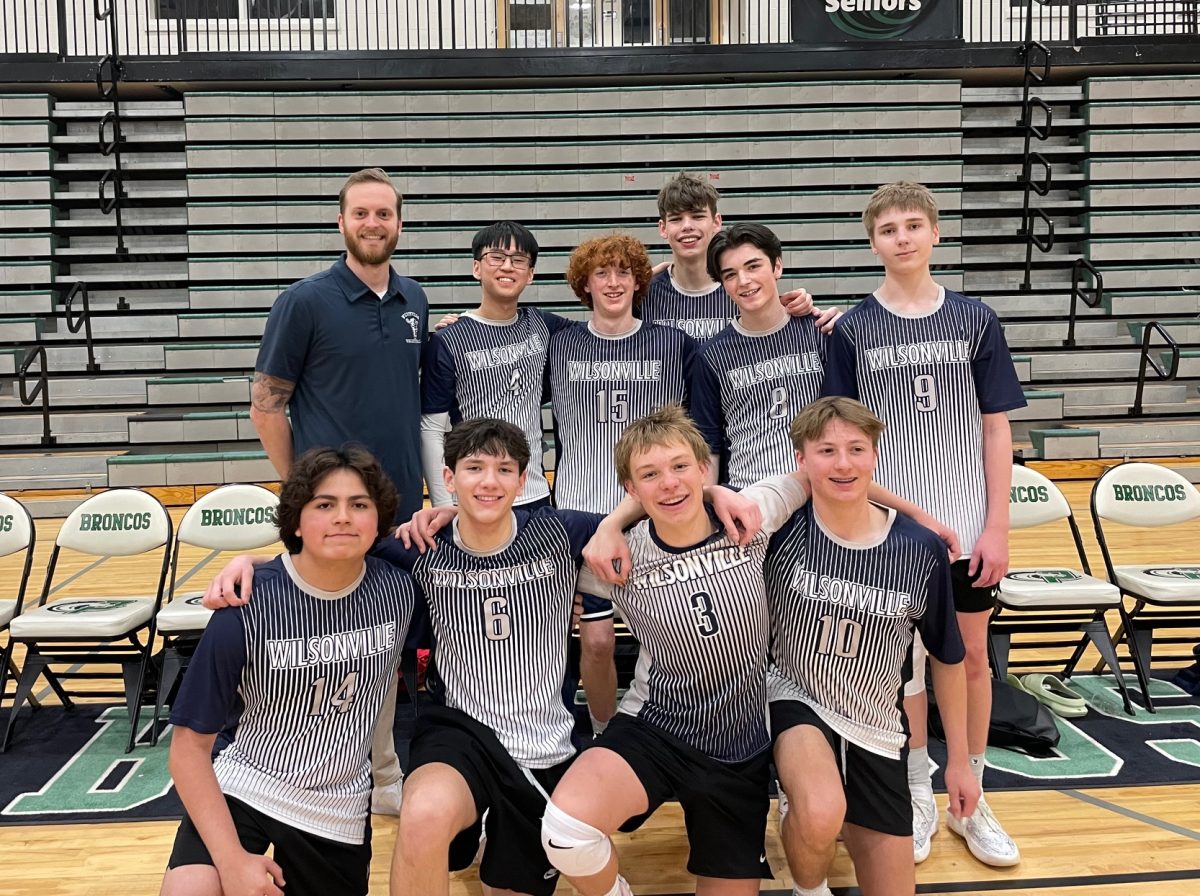 Let's welcome the new addition to the collection of sports at Wilsonville. Our Wilsonville's first boys' volleyball team!