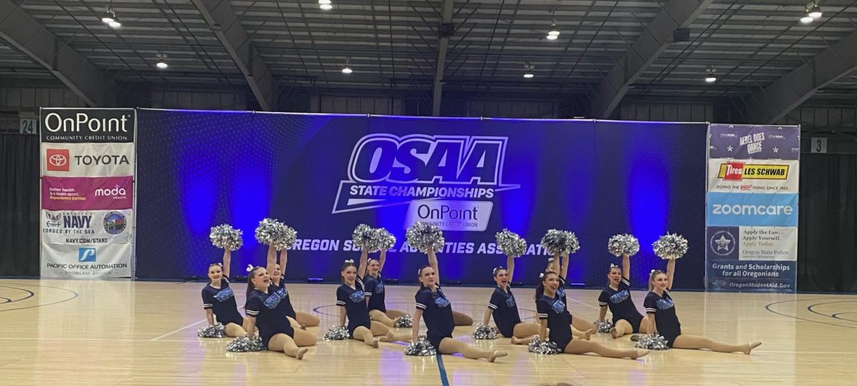 The Wilsonville Dance team during their "Pom" dance routine. The Wildcats took home the 4th place trophy for this category, and they are proud. 