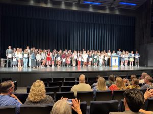 Wilsonville High School’s club, National Honor Society, hosts their induction ceremony within the Performing Arts Center. New members of the Wilsonville Chapter went on stage to be celebrated for their achievements.