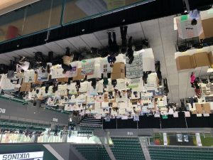 Students across the state gather within the Northwest Science Expo. They excitedly share their presentations and research, hoping to continue to nationals. 