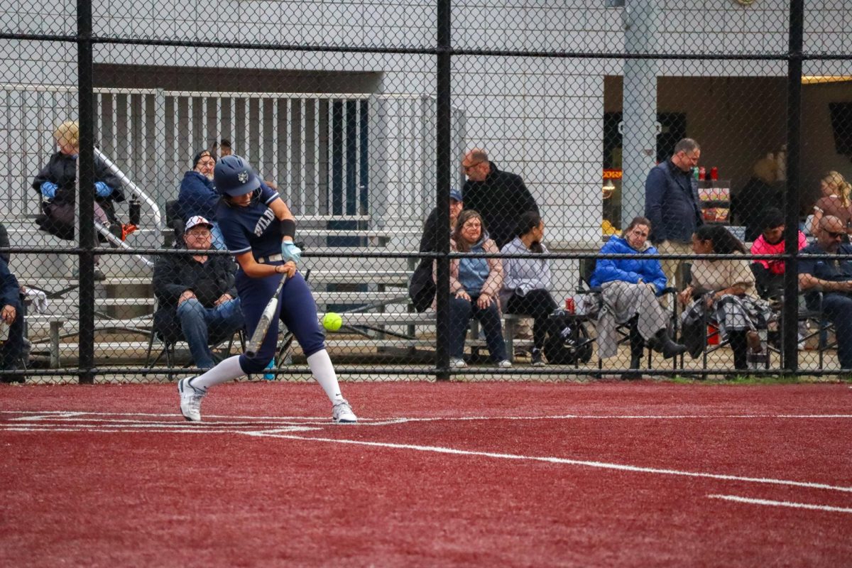 Sophomore Shae Seber in action during her at-bat against Silverton. Seber works hard to have the best outcome she can while hitting at the plate. 