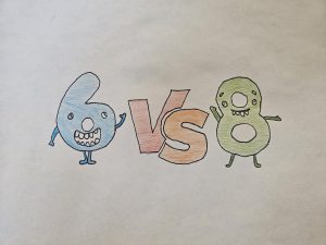 This picture shows the intense rivalry between the numbers six and eight. As of today, six has been overthrown by eight to take their spot as number of number of classes students have. 