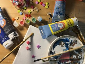 While seen as a mess the focus brought by art creates a clear mind. Art therapy allows people to work through emotions by creatively expressing them. 