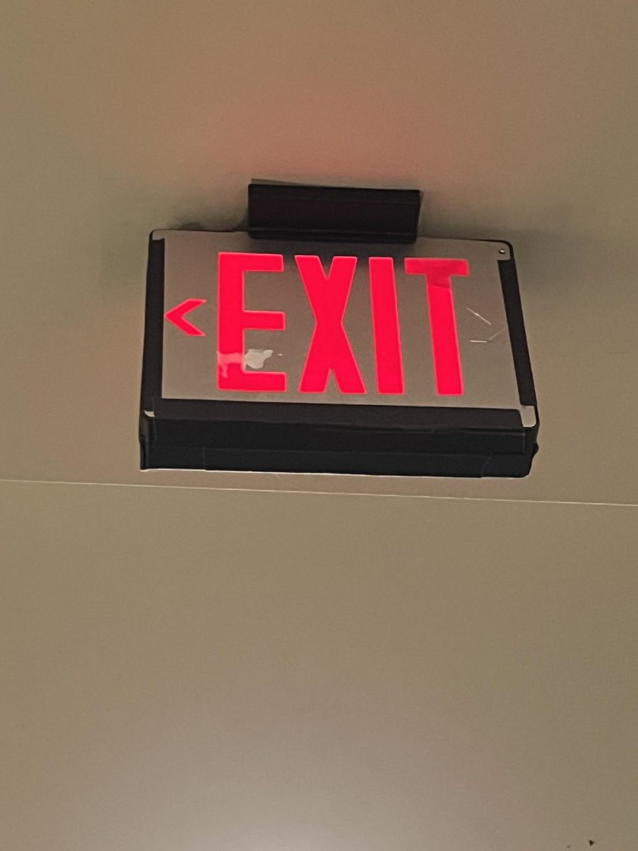 Exit signs in case of emergencies  