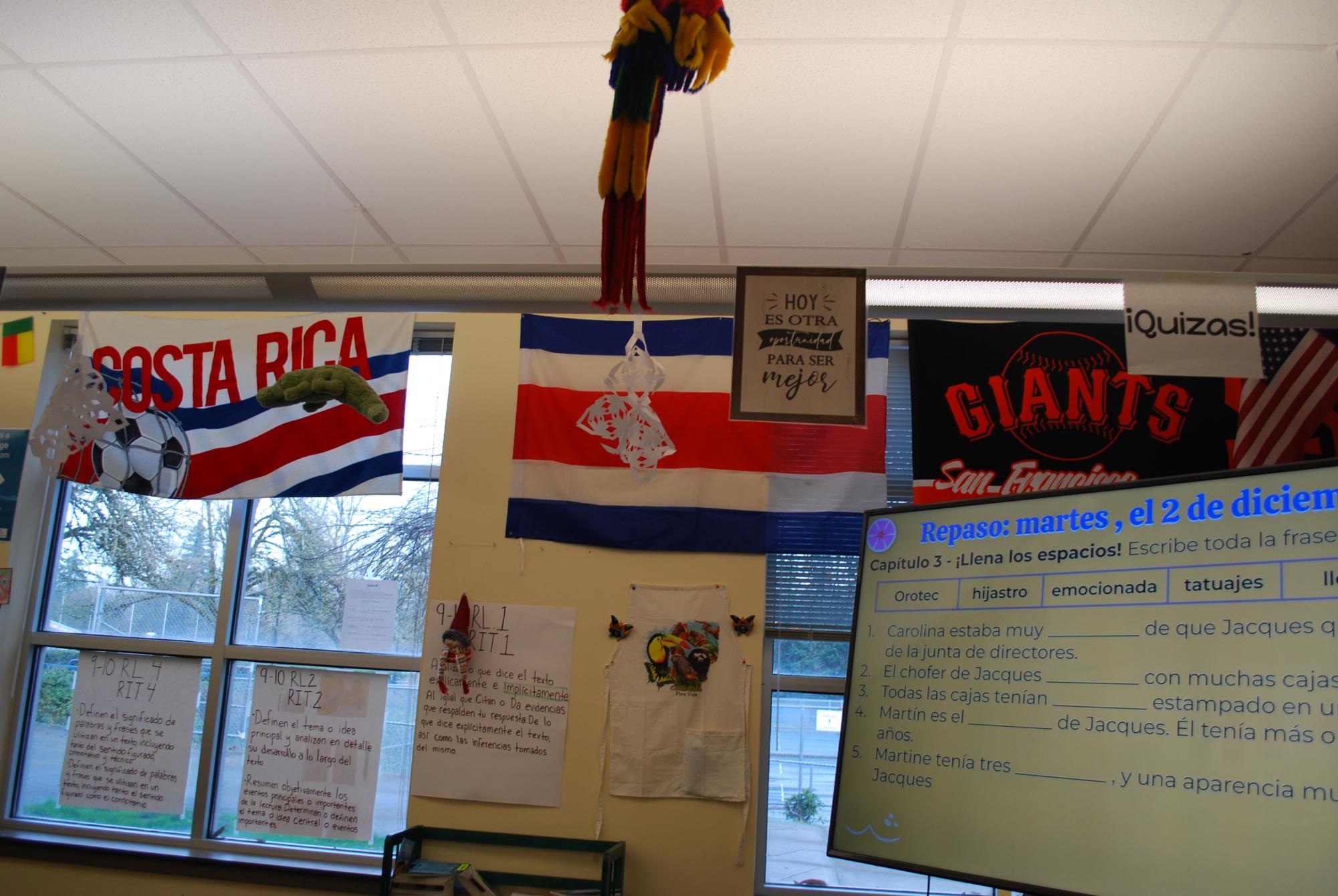 Flags in Sr. Canales's room