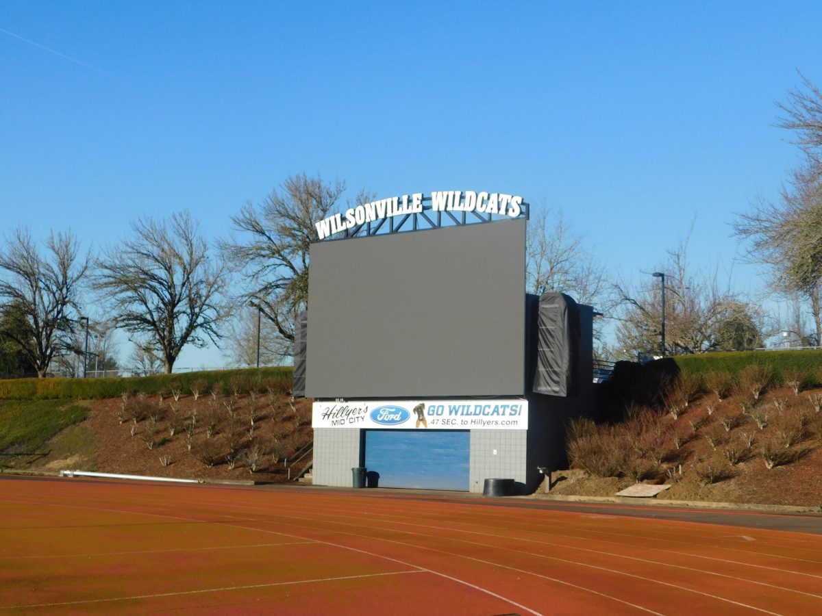 The new Wilsonville high school score board represents the Wildcat pride though boosters getting a new score board right before the 2024 school year. The new score board shows new elements and new features to a Wildcat game thought intros and fun and custom features.
