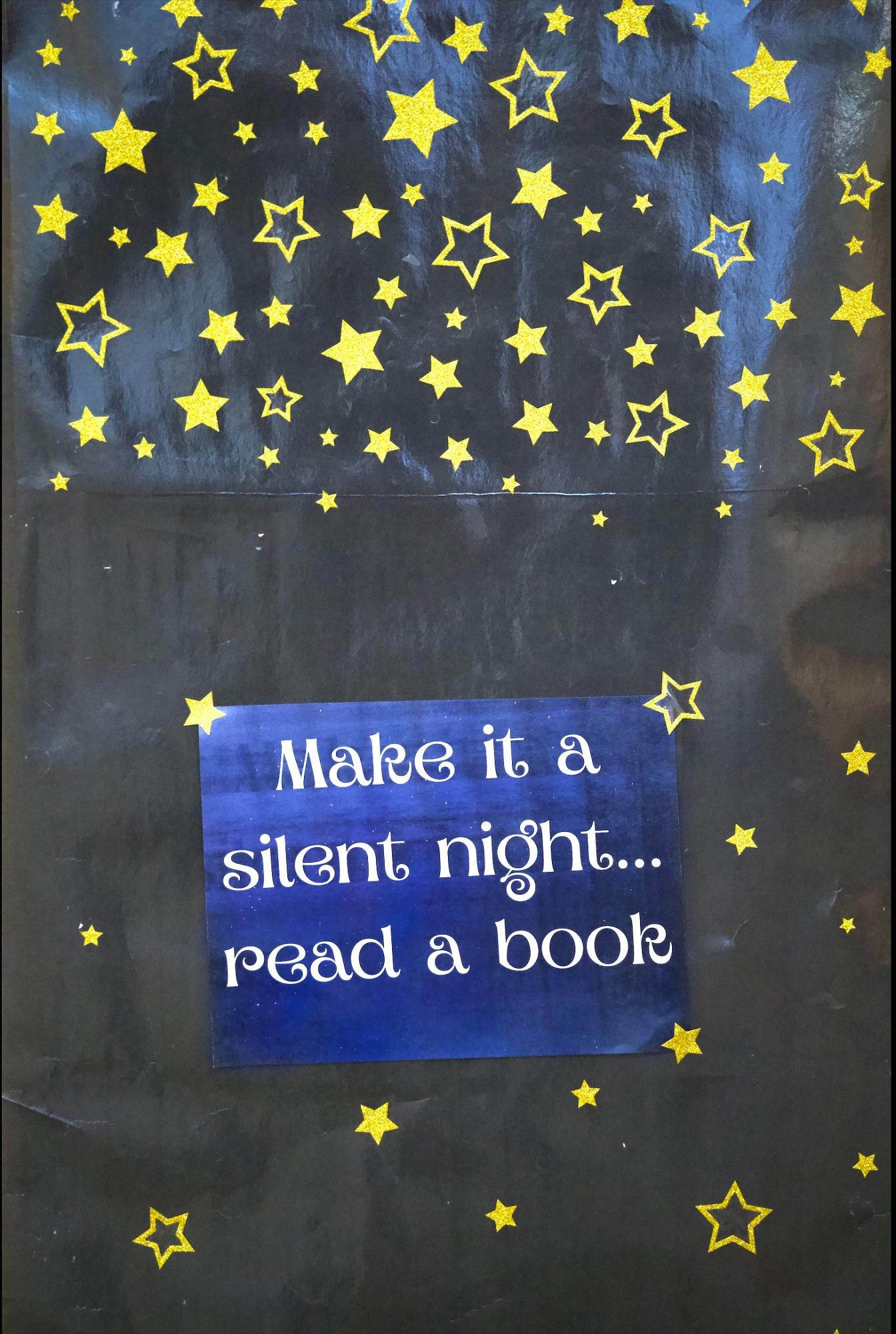 The library related reading to a holiday song called “Silent Night.” Students picked up a good book and walked always with even more holiday cheer. 