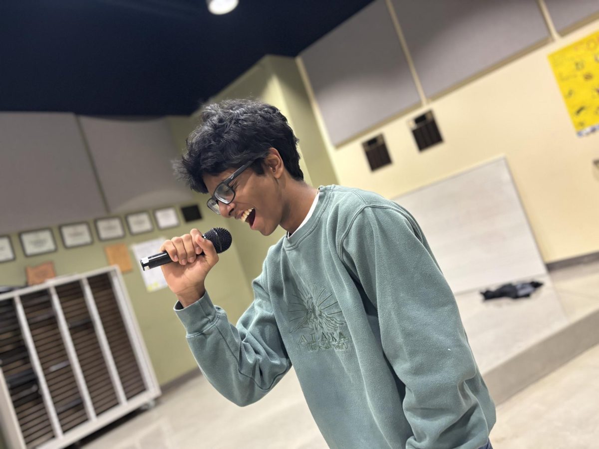 10th grader Aarush Vegesna practices his harmony. High school choir has become a very burdensome, but enjoyable part of his life.