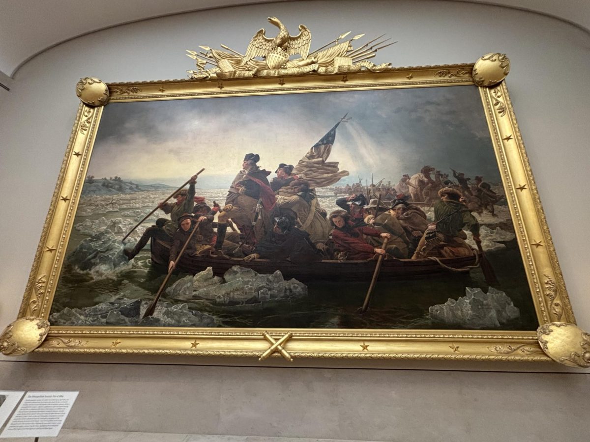 The masterpiece Washington Crossing the Delaware, photographed at the Metropolitan Museum of Art in NYC. The size and beauty of this painting inspires passionate feelings in viewers.