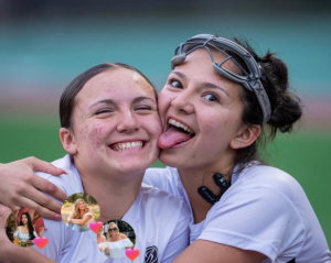 Sisters, Sophia and Reagan Lopez pose after a lacrosse game. This photo symbolizes an authentic sibling relationship.